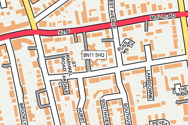 BN11 5HQ map - OS OpenMap – Local (Ordnance Survey)