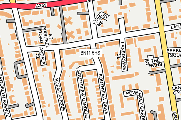 BN11 5HS map - OS OpenMap – Local (Ordnance Survey)