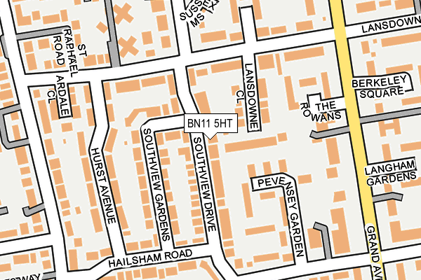 BN11 5HT map - OS OpenMap – Local (Ordnance Survey)