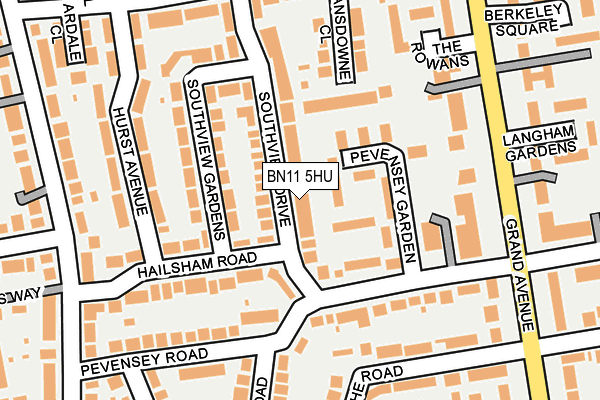 BN11 5HU map - OS OpenMap – Local (Ordnance Survey)