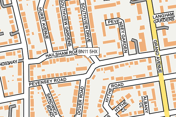 BN11 5HX map - OS OpenMap – Local (Ordnance Survey)
