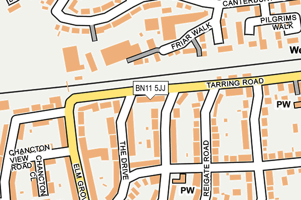 BN11 5JJ map - OS OpenMap – Local (Ordnance Survey)