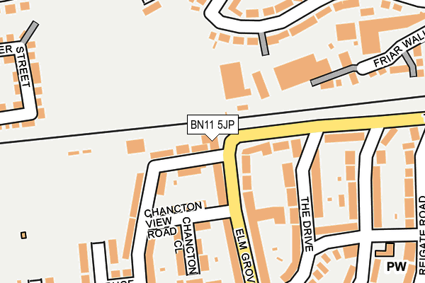 BN11 5JP map - OS OpenMap – Local (Ordnance Survey)
