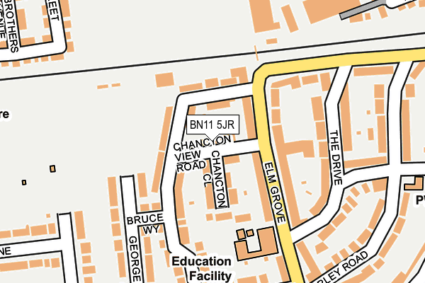 BN11 5JR map - OS OpenMap – Local (Ordnance Survey)