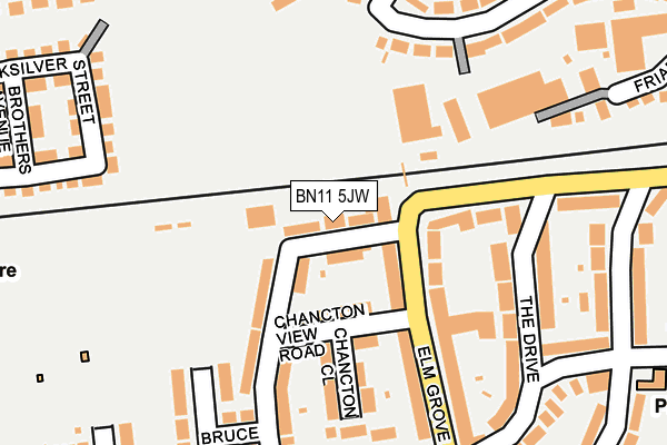 BN11 5JW map - OS OpenMap – Local (Ordnance Survey)