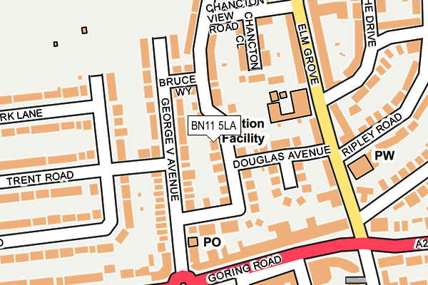 BN11 5LA map - OS OpenMap – Local (Ordnance Survey)