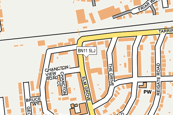 BN11 5LJ map - OS OpenMap – Local (Ordnance Survey)
