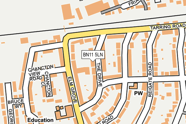 BN11 5LN map - OS OpenMap – Local (Ordnance Survey)