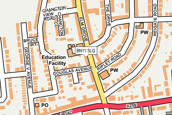 BN11 5LQ map - OS OpenMap – Local (Ordnance Survey)