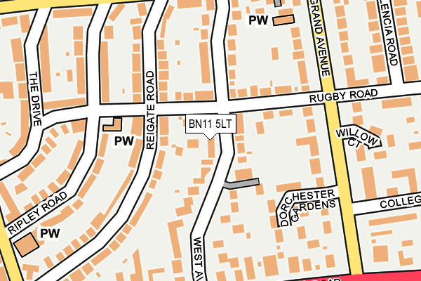 BN11 5LT map - OS OpenMap – Local (Ordnance Survey)