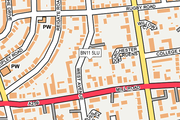 BN11 5LU map - OS OpenMap – Local (Ordnance Survey)