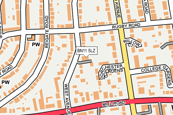 BN11 5LZ map - OS OpenMap – Local (Ordnance Survey)