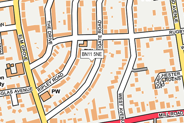 BN11 5NE map - OS OpenMap – Local (Ordnance Survey)