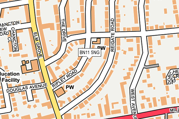 BN11 5NG map - OS OpenMap – Local (Ordnance Survey)