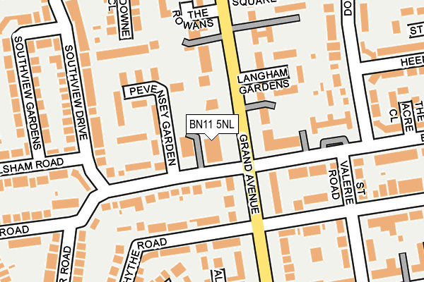 BN11 5NL map - OS OpenMap – Local (Ordnance Survey)