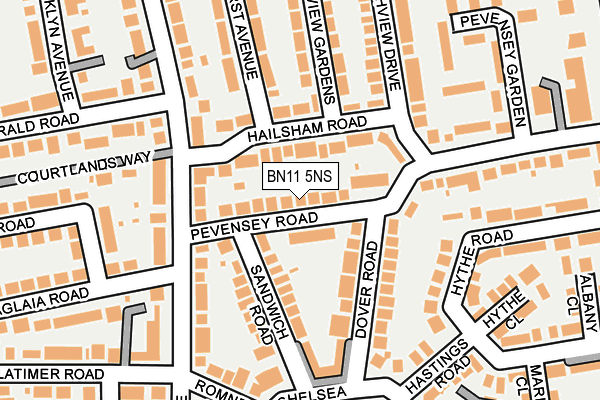 BN11 5NS map - OS OpenMap – Local (Ordnance Survey)