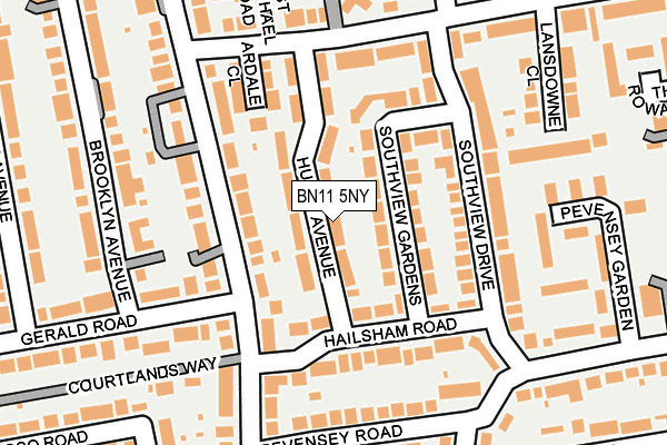 BN11 5NY map - OS OpenMap – Local (Ordnance Survey)