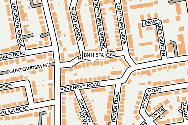 BN11 5PA map - OS OpenMap – Local (Ordnance Survey)