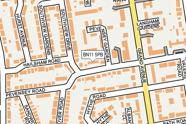 BN11 5PB map - OS OpenMap – Local (Ordnance Survey)