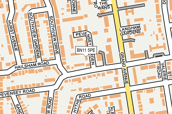 BN11 5PE map - OS OpenMap – Local (Ordnance Survey)