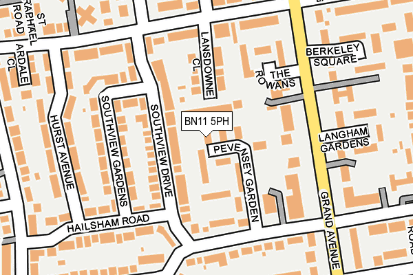 BN11 5PH map - OS OpenMap – Local (Ordnance Survey)