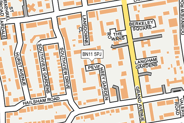 BN11 5PJ map - OS OpenMap – Local (Ordnance Survey)