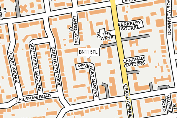 BN11 5PL map - OS OpenMap – Local (Ordnance Survey)