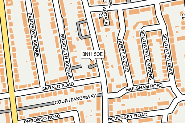 BN11 5QE map - OS OpenMap – Local (Ordnance Survey)