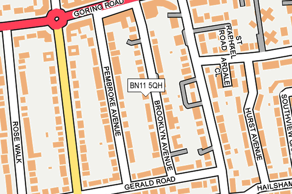 BN11 5QH map - OS OpenMap – Local (Ordnance Survey)