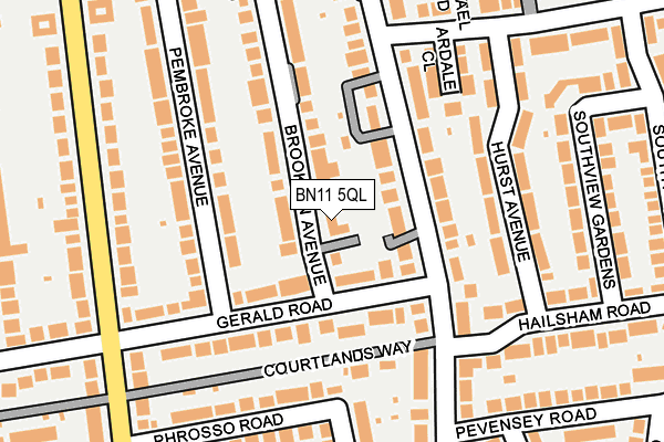 BN11 5QL map - OS OpenMap – Local (Ordnance Survey)