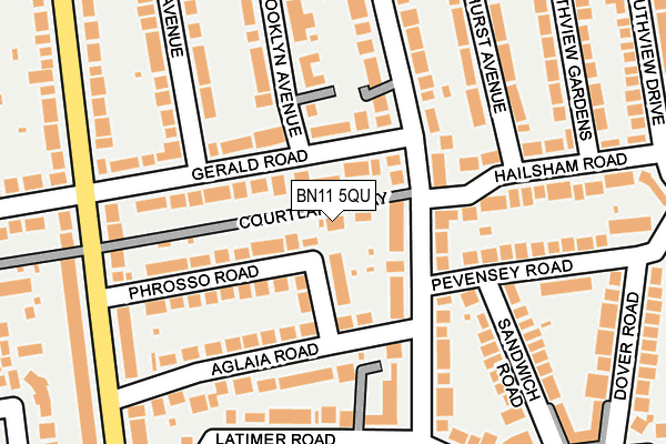 BN11 5QU map - OS OpenMap – Local (Ordnance Survey)