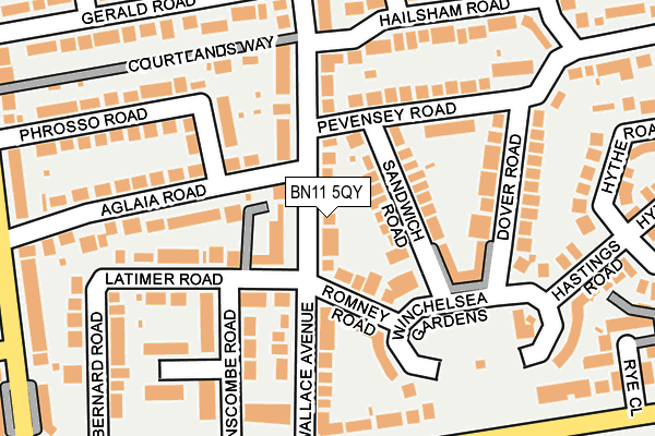 BN11 5QY map - OS OpenMap – Local (Ordnance Survey)