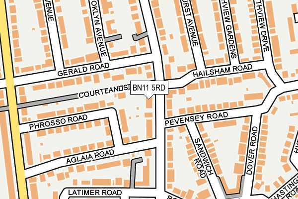 BN11 5RD map - OS OpenMap – Local (Ordnance Survey)