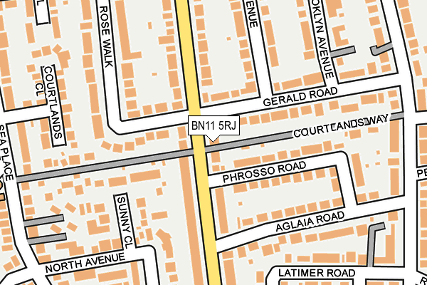 BN11 5RJ map - OS OpenMap – Local (Ordnance Survey)