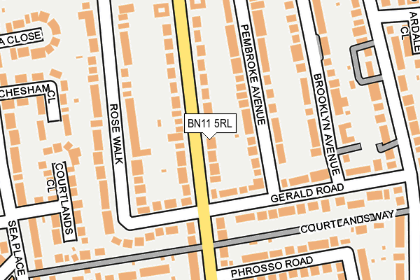 BN11 5RL map - OS OpenMap – Local (Ordnance Survey)