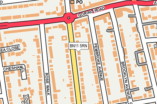 BN11 5RN map - OS OpenMap – Local (Ordnance Survey)