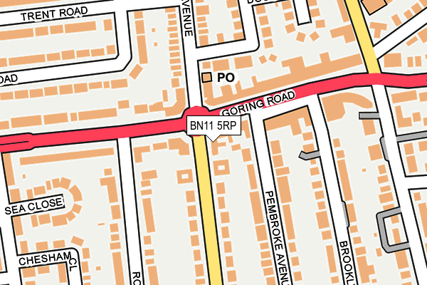 BN11 5RP map - OS OpenMap – Local (Ordnance Survey)