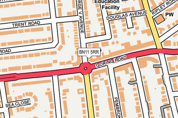 BN11 5RR map - OS OpenMap – Local (Ordnance Survey)
