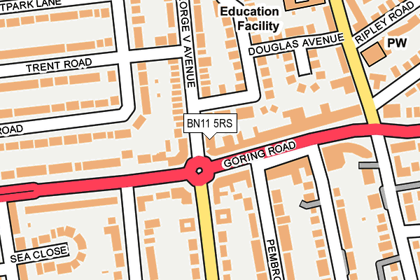 BN11 5RS map - OS OpenMap – Local (Ordnance Survey)