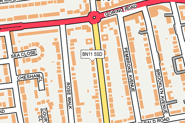 BN11 5SD map - OS OpenMap – Local (Ordnance Survey)