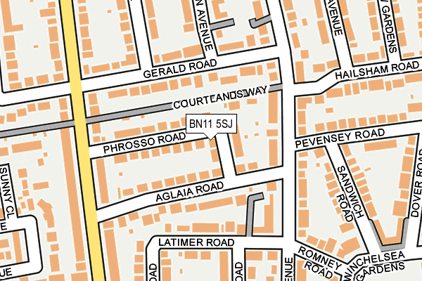 BN11 5SJ map - OS OpenMap – Local (Ordnance Survey)