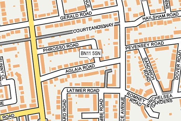 BN11 5SN map - OS OpenMap – Local (Ordnance Survey)