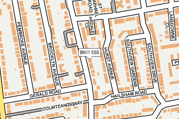BN11 5SS map - OS OpenMap – Local (Ordnance Survey)