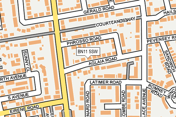 BN11 5SW map - OS OpenMap – Local (Ordnance Survey)