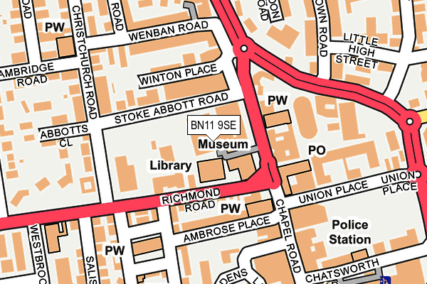 BN11 9SE map - OS OpenMap – Local (Ordnance Survey)