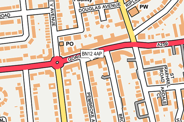 BN12 4AP map - OS OpenMap – Local (Ordnance Survey)