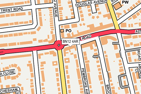 BN12 4AR map - OS OpenMap – Local (Ordnance Survey)