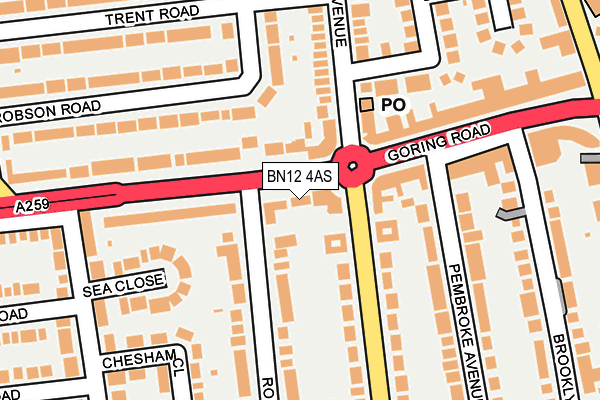 BN12 4AS map - OS OpenMap – Local (Ordnance Survey)