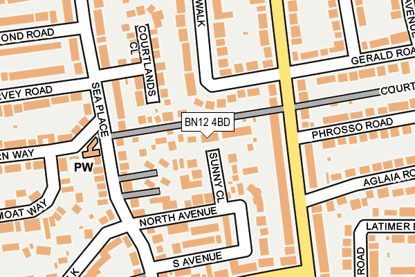 BN12 4BD map - OS OpenMap – Local (Ordnance Survey)