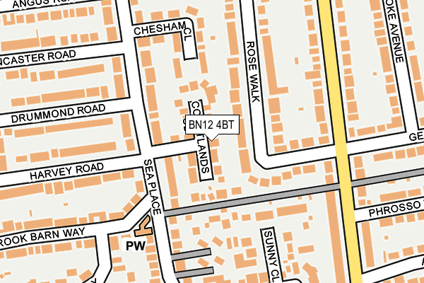 BN12 4BT map - OS OpenMap – Local (Ordnance Survey)